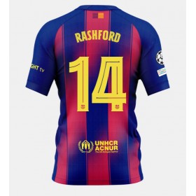 Pánské fotbalový oblečení Barcelona Marcus Rashford #14 Domácí košile 2025-26 Krátkým Rukávem